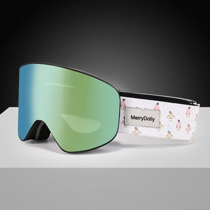 MerryDolly UV400 protective anti fog lenses, three-layer soft foam, winter snow sports, adult skiing goggles, sports glasses