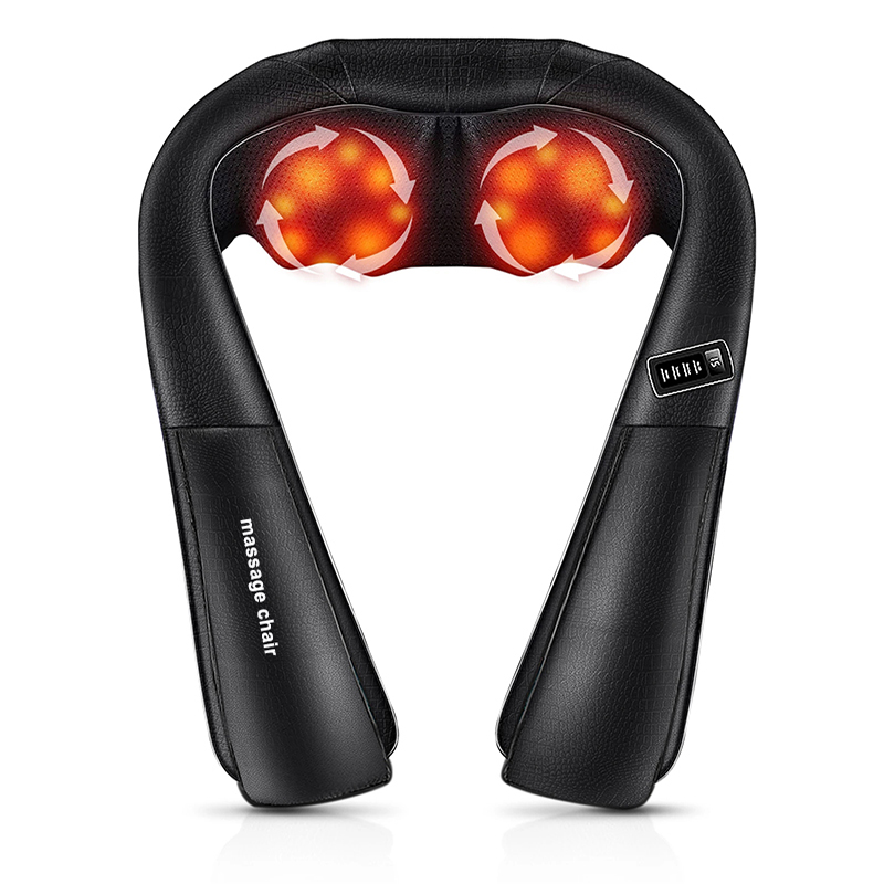 massage chair Neck massager with heated and electric deep tissue massage pillow, suitable for shoulders, back, neck, and muscles